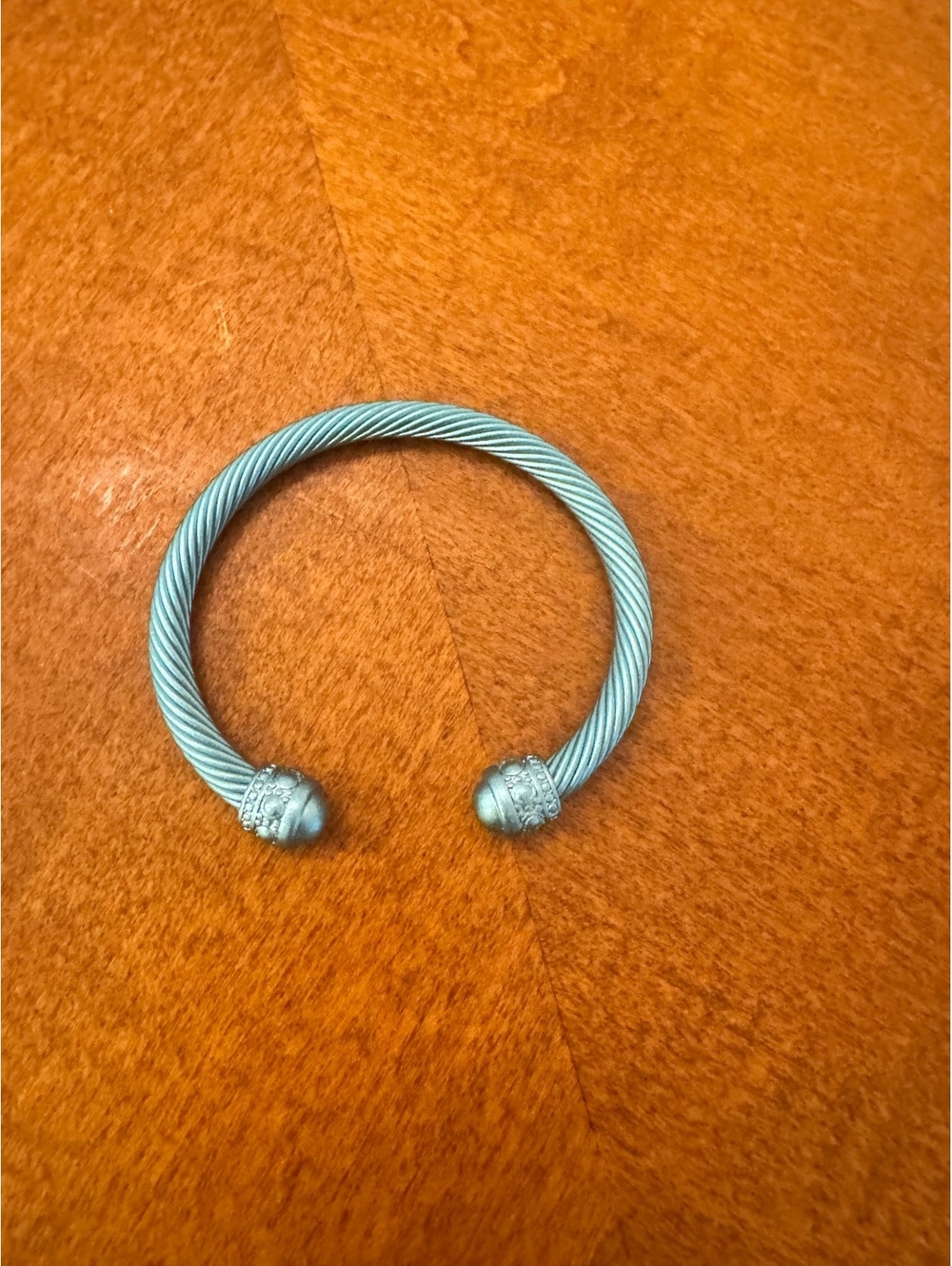Silver-Tone Twisted Cable Open Cuff Bracelet 540